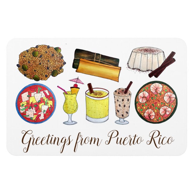Hälsning från Puerto Rico Carribönöarna Mat Magnet (Horisontell)