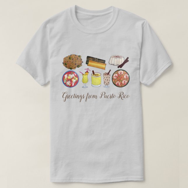 Hälsning från Puerto Rico Carribönöarna Mat T Shirt (Design framsida)