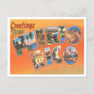 Hälsning från Puerto Rico Vintage resor Vykort