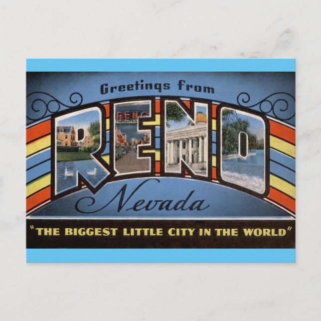 Hälsning från Reno Nevada Travel Postcard Vykort (Framsida)