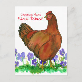 Hälsning från Rhode island Red Hen Violes Vykort