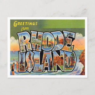 Hälsning från Rhode island Vintage resor Vykort