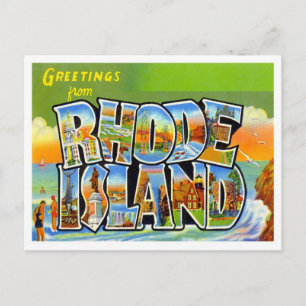 Hälsning från Rhode island Vintage Vykort