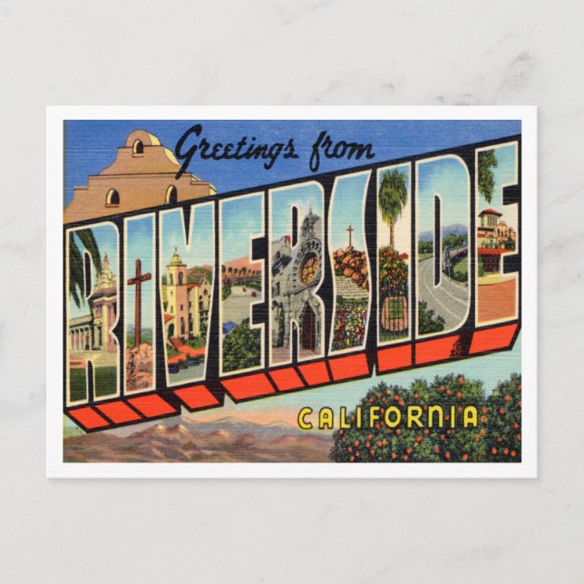 Hälsning från Riverside, California Travel Vykort (Framsida)