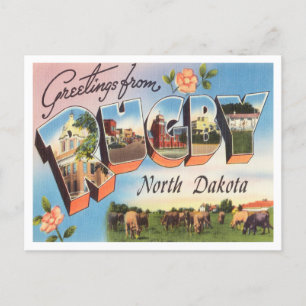 Hälsning från Rugby, North Dakota Vintage resor Vykort