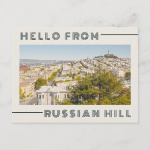 Hälsning från ryska Backe San Francisco Retro Vykort