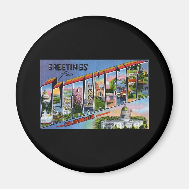 Hälsning från Sacramento California Magnet (Framsidan)