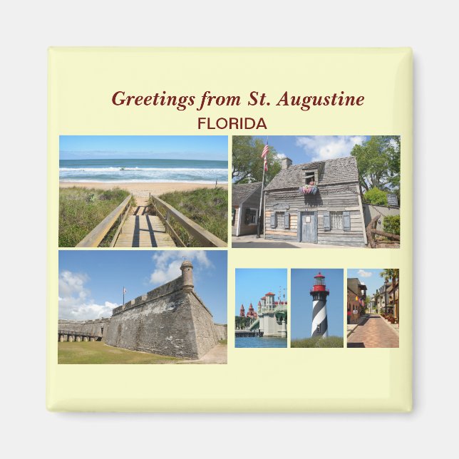 Hälsning från Saint Augustine, Florida Magnet (Framsidan)