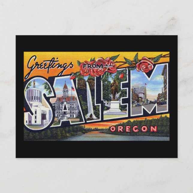 Hälsning från Salem Oregon Vykort (Framsida)