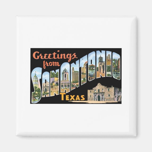 Hälsning från San Antonio Texas Magnet (Framsidan)