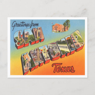 Hälsning från San Antonio, Texas Vintage resor Vykort