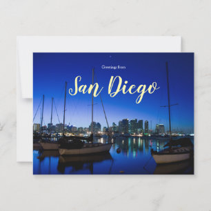 Hälsning från San Diego Postcard Bay California Vykort