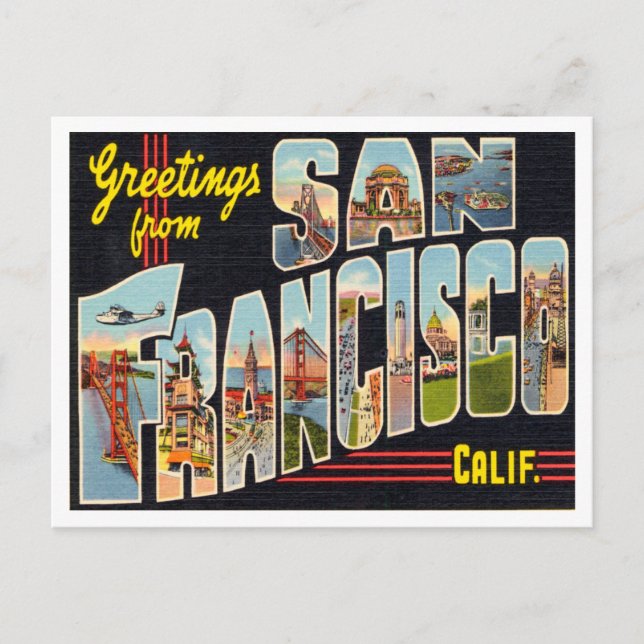 Hälsning från San Francisco, California Travel Vykort (Framsida)