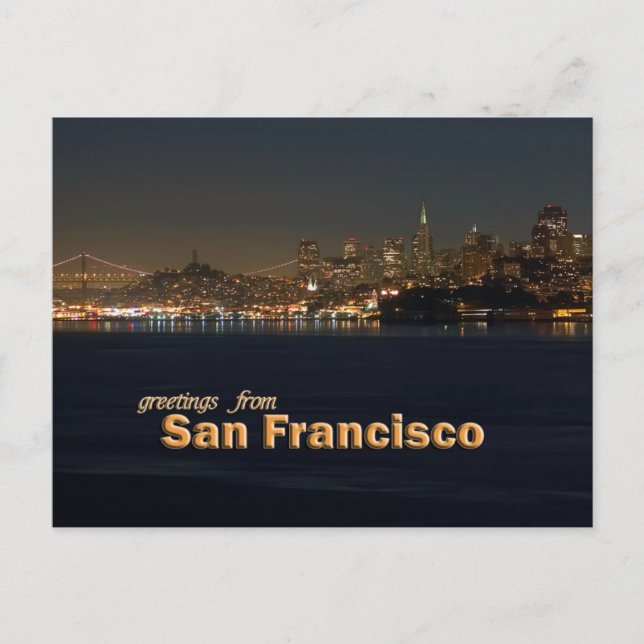 Hälsning från San Francisco - Nattkusten Vykort (Framsida)