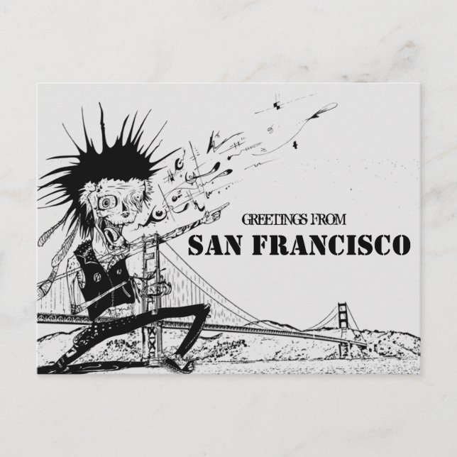 Hälsning från San Francisco punk sten resa Vykort (Framsida)