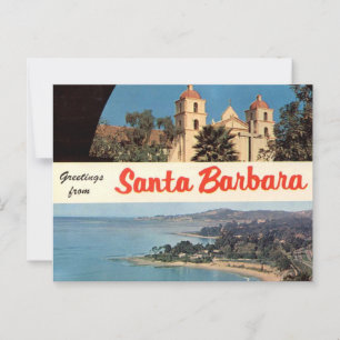Hälsning från Santa Barbara Vintage Vykort