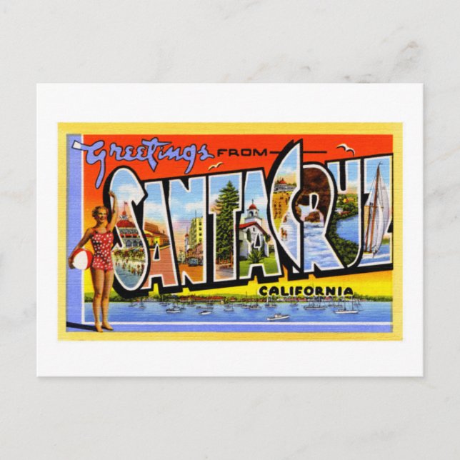 hälsning från Santa Cruz California Vykort (Framsida)