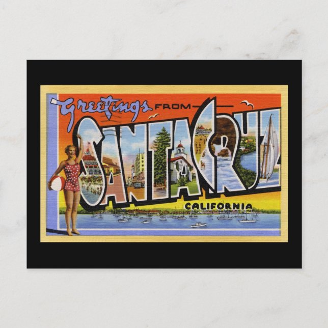 Hälsning från Santa Cruz California Vykort (Framsida)