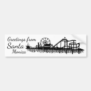 Hälsning från Santa Monica California Pier Bildekal
