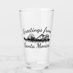 Hälsning från Santa Monica California Pier Glaskopp