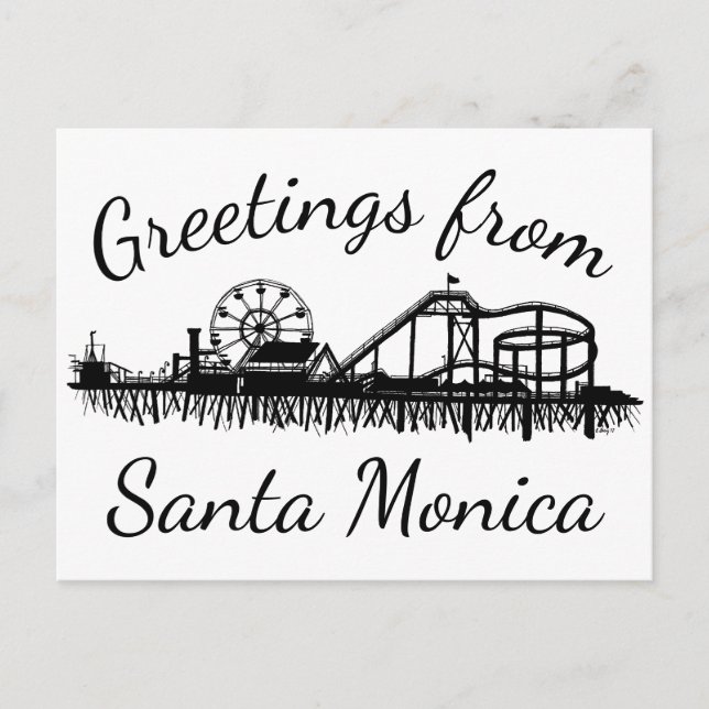 Hälsning från Santa Monica California Pier Vykort (Framsida)
