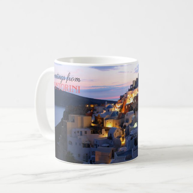 Hälsning från Santorini Kaffemugg (Framsida vänster)