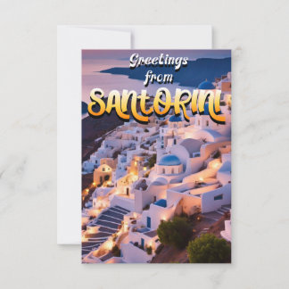 Hälsning från Santorini Tack Kort