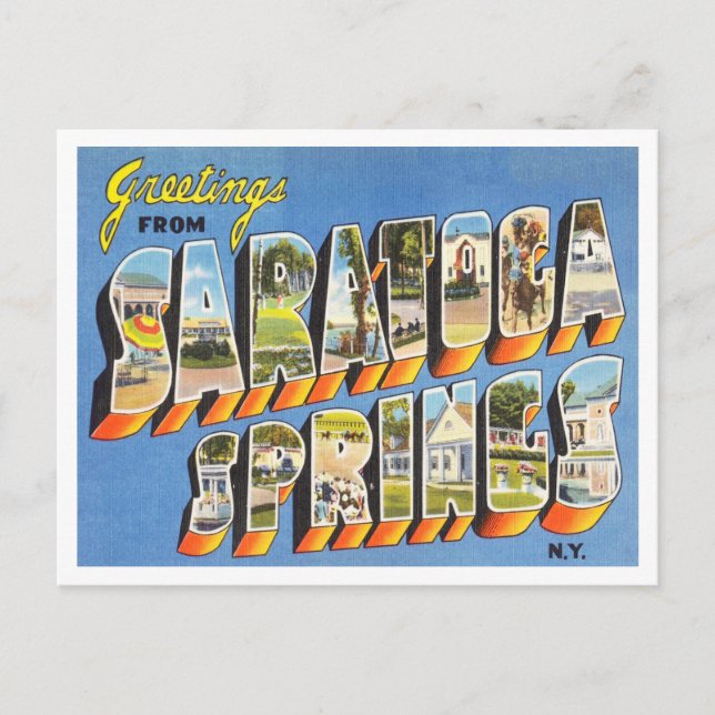 Hälsning från Saratoga Vår, New York Travel Vykort (Framsida)