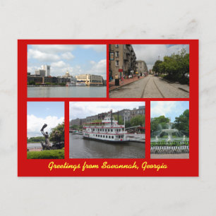 Hälsning från Savannah Georgia-vykort Vykort