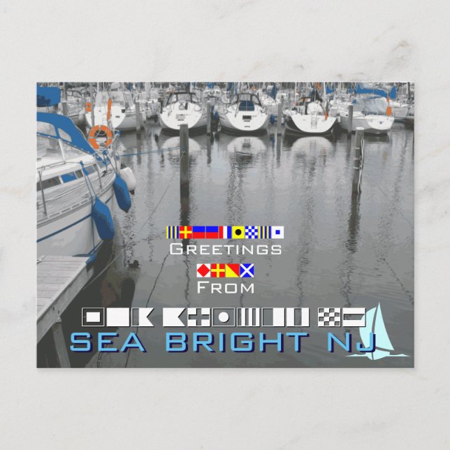 Hälsning från Sea Bright NJ New jersey Vykort (Framsida)