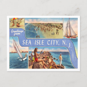 Hälsning från Sea Isle City, New jersey Travel Vykort