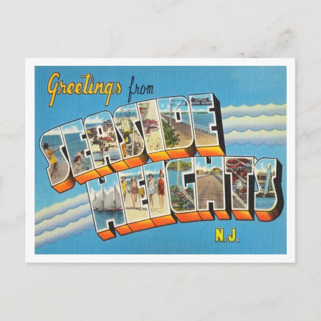 Hälsning från Seaside Heights, New jersey Travel Vykort (Framsida)