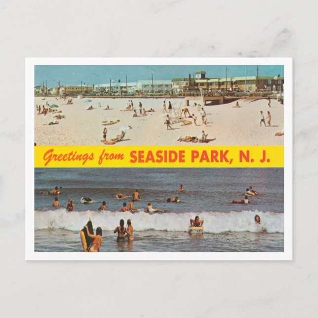 Hälsning från Seaside Park, New jersey Travel Vykort (Framsida)