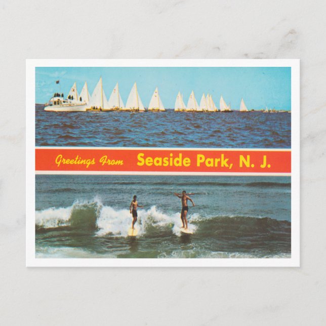 Hälsning från Seaside Park, New jersey Travel Vykort (Framsida)