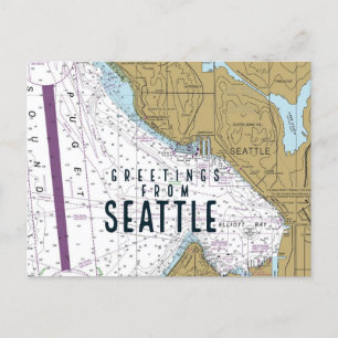 Hälsning från Seattle Diagram Vykort