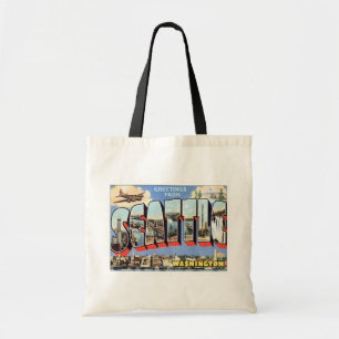 Hälsning från Seattle, Washington Travel Tygkasse