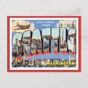 Hälsning från Seattle, Washington USA Vykort