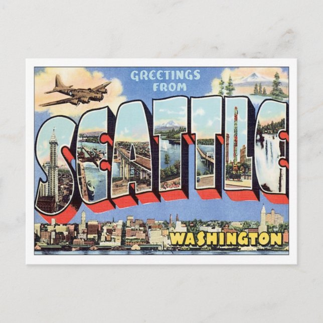 Hälsning från Seattle, Washington USA Vykort (Framsida)