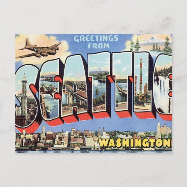 Hälsning från Seattle, Washington USA Vykort (Framsida)