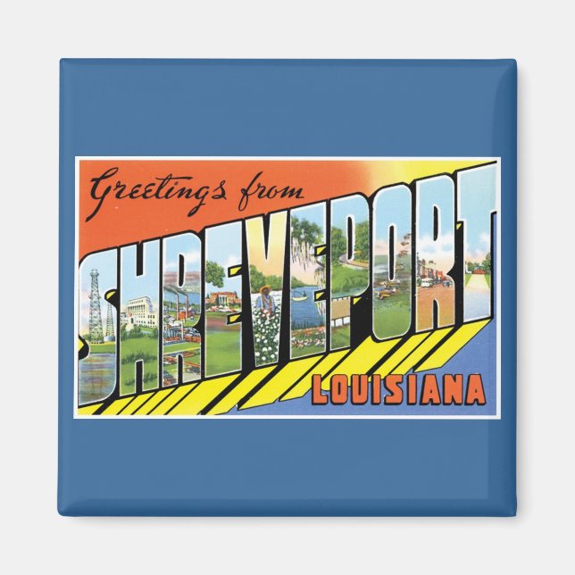 Hälsning från Shavslöjport, Louisiana! Magnet (Framsidan)
