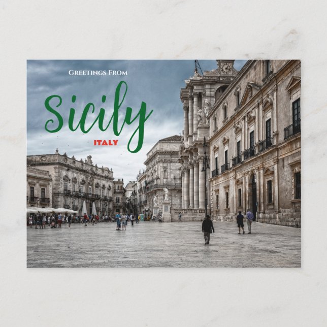 Hälsning från Sicilien Italien Scenia Postcard Ita Vykort (Framsida)