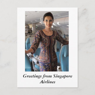HÄLSNING FRÅN SINGAPORE AIRLINES VYKORT