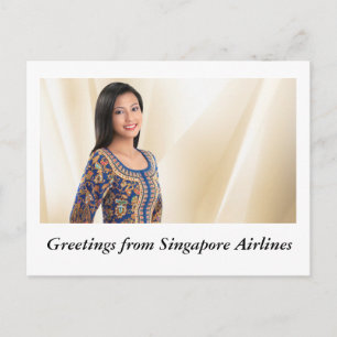 HÄLSNING FRÅN SINGAPORE AIRLINES VYKORT