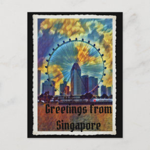 Hälsning från Singapore-vykort Vykort