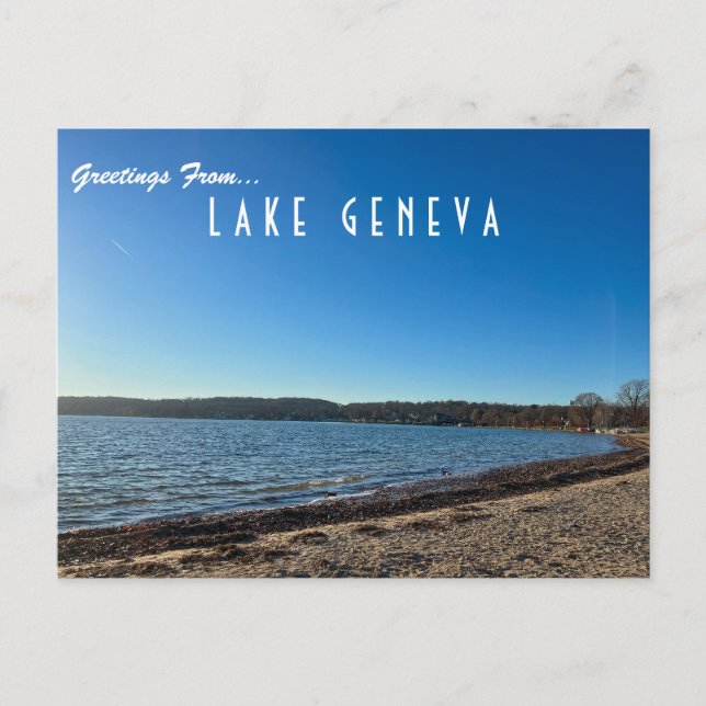 Hälsning från Sjö Genève-vykort för Wisconsin Vykort (Framsida)