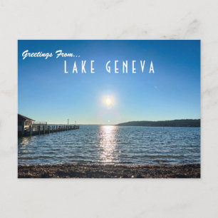 Hälsning från Sjö Genève Wisconsin Vykort