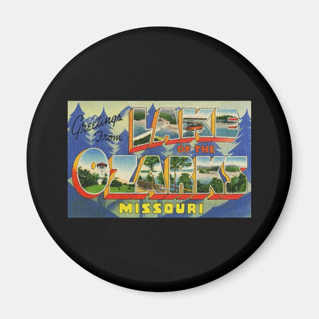 Hälsning från Sjö vid Ozarks Missouri Magnet (Framsidan)