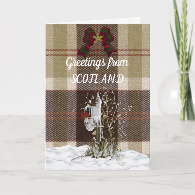 Hälsning från Skottland Bannockbane Tartan Helgkort (Framsida)