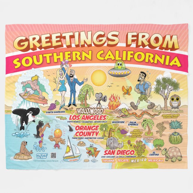 Hälsning från SoCal Fleece Blanket (Framsidan (Horisontell))