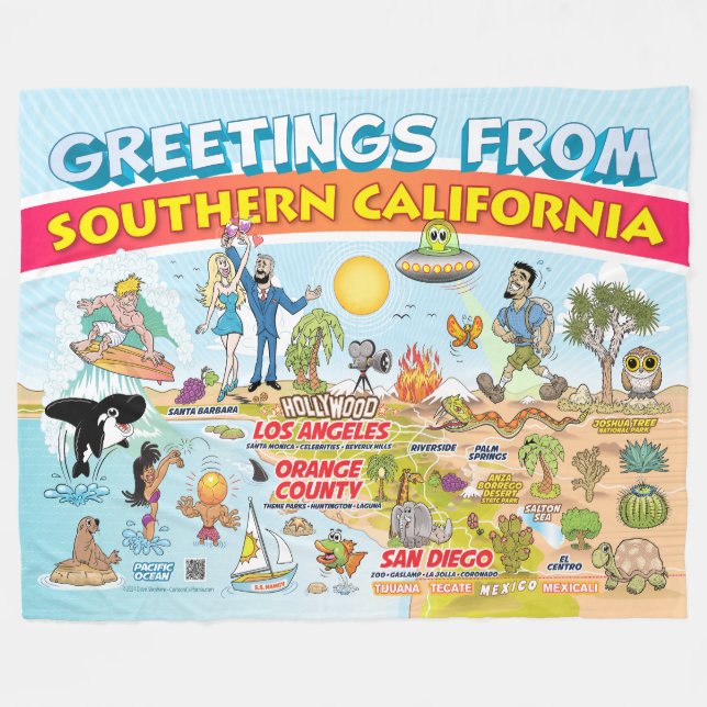 Hälsning från SoCal Fleece Blanket (Framsidan (Horisontell))